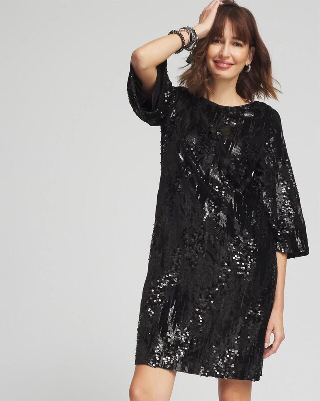 Sequin Bell-Sleeve Dress - image 1